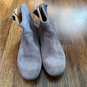 Grey suede leather booties 36 or US 6
